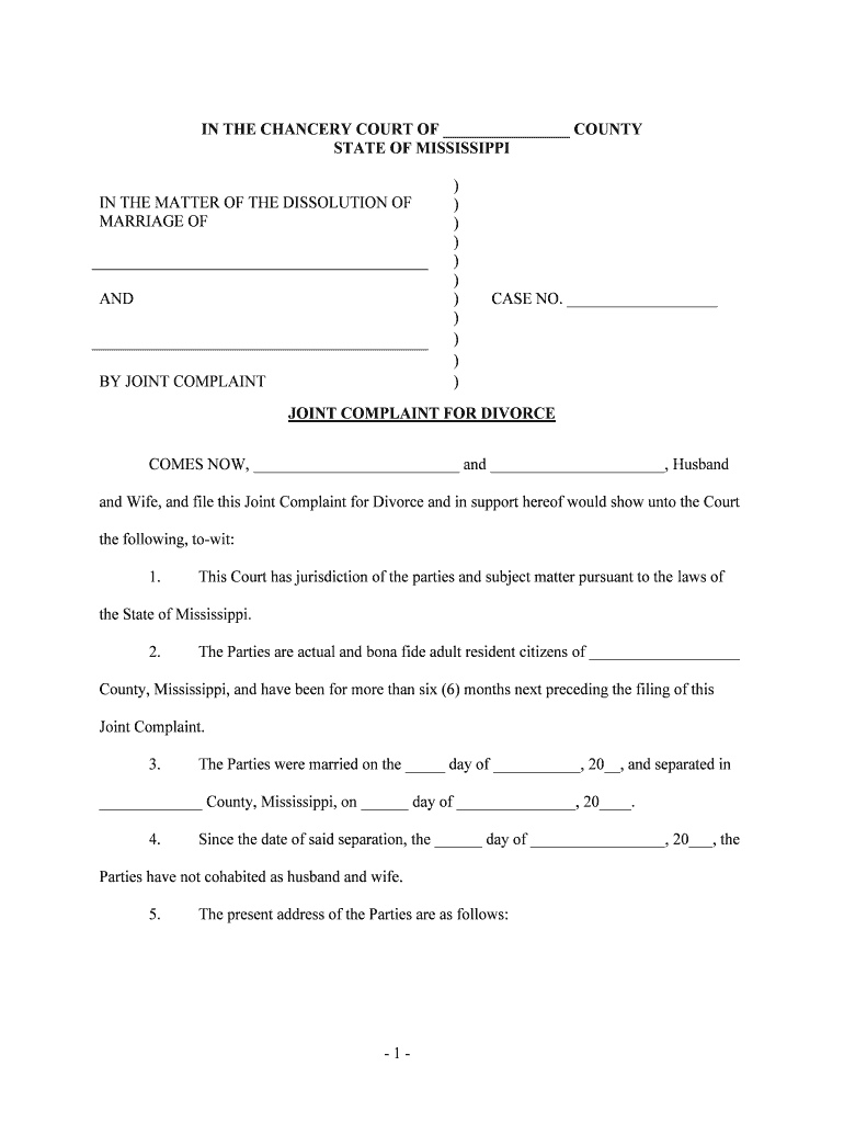 By JOINT COMPLAINT  Form