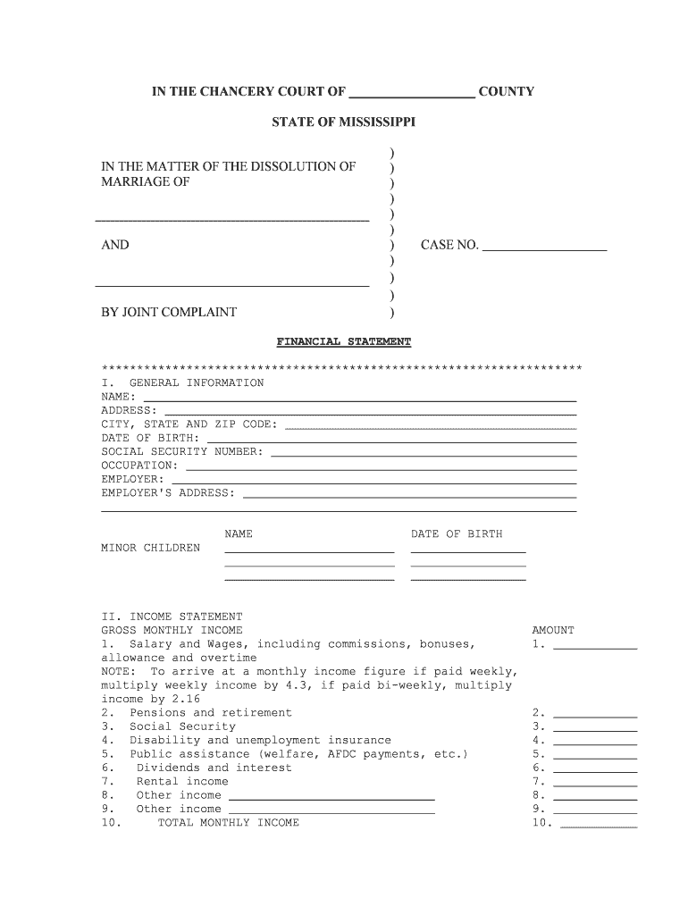 Mississippi Final Judgment of Absolute Divorce Form