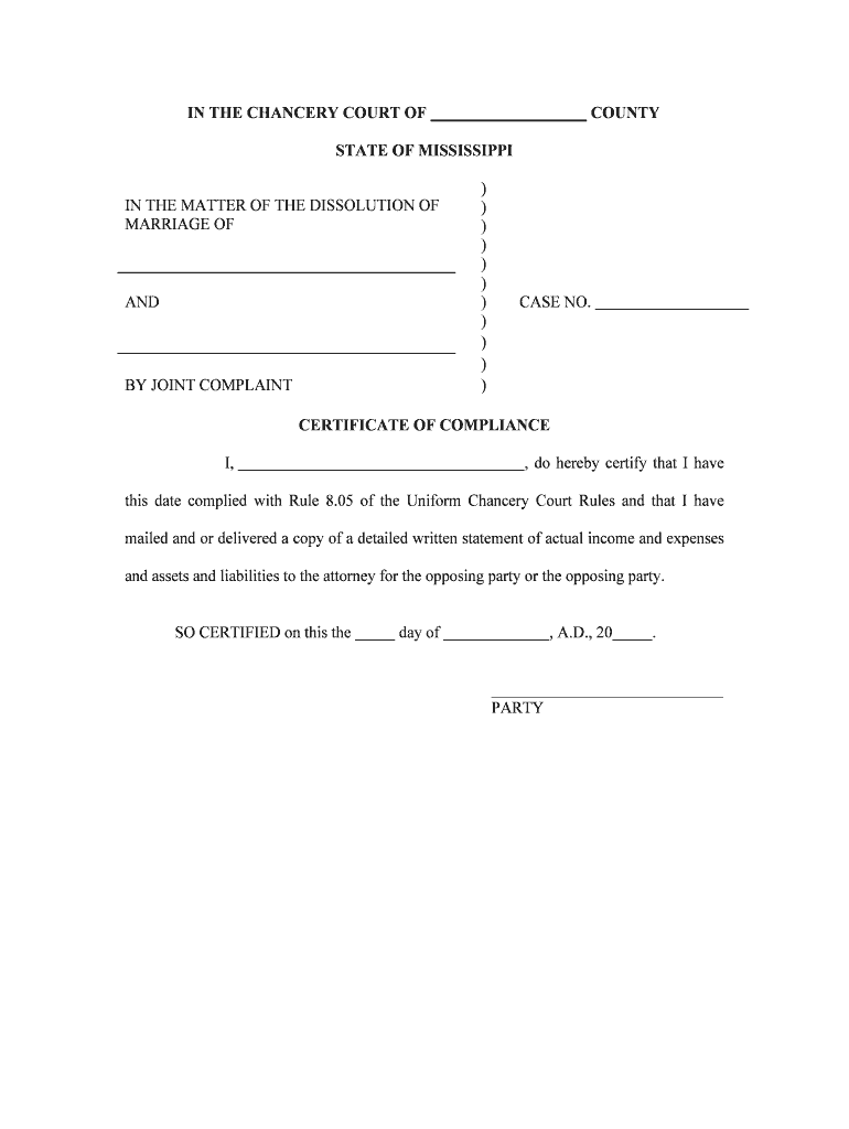 Mississippi Notice of Hearing Form
