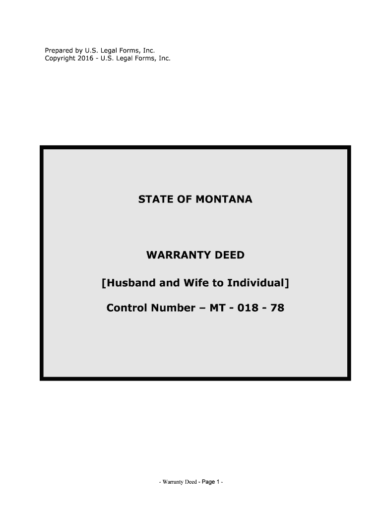 Montana Deed FormsQuit Claim, Warranty, and Special
