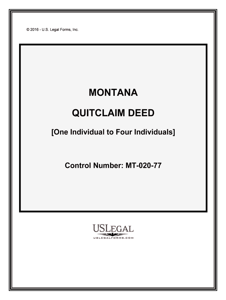 Montana Quit Claim Deed Form WordPDFeForms