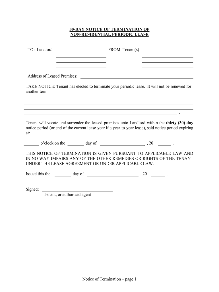 NON RESIDENTIAL PERIODIC LEASE  Form