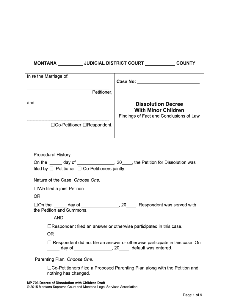 MP 703 Montana Courts  Form
