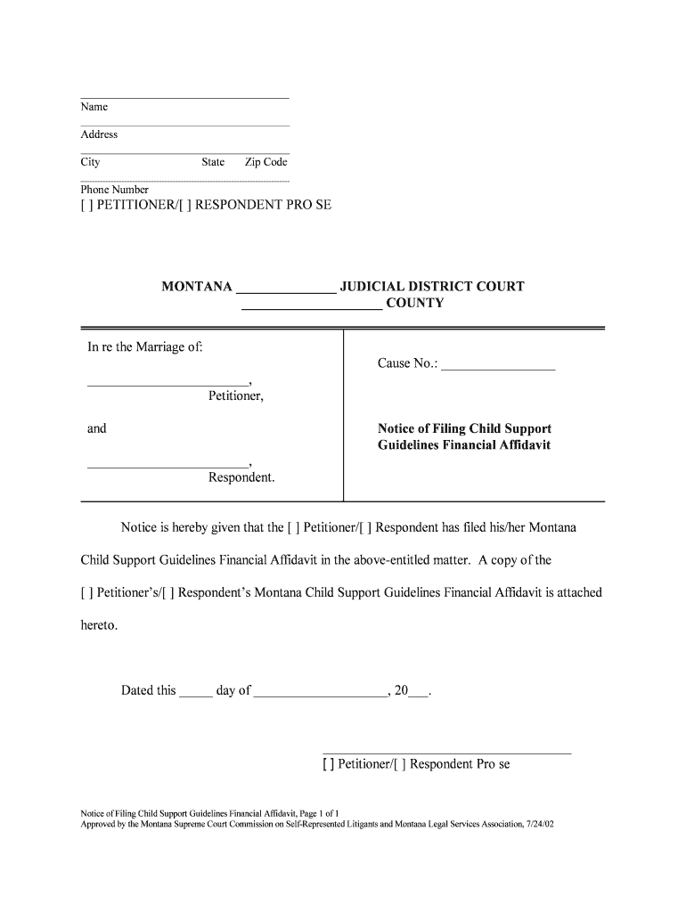 Judicial District Court Montana Courts  Form