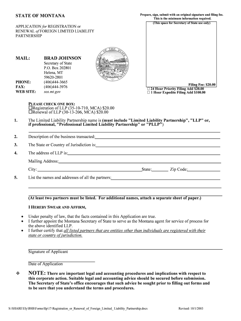 APPLICATION for REGISTRATION or  Form
