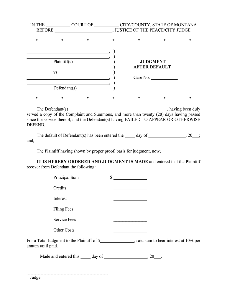 CITYCOUNTY, STATE of MONTANA  Form