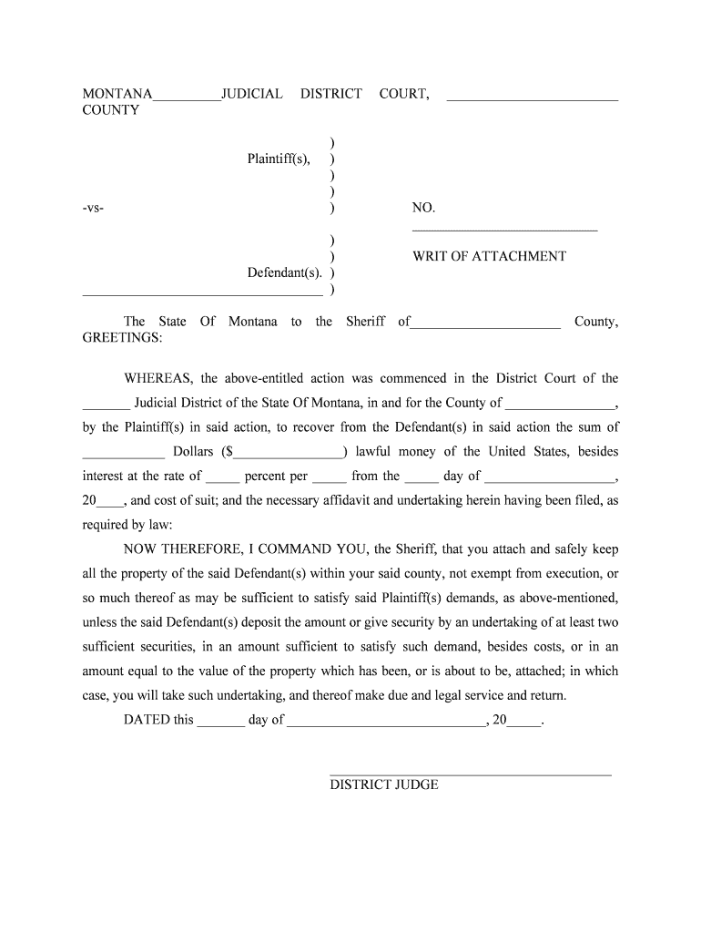 MONTANAJUDICIAL DISTRICT COURT,COUNTY  Form