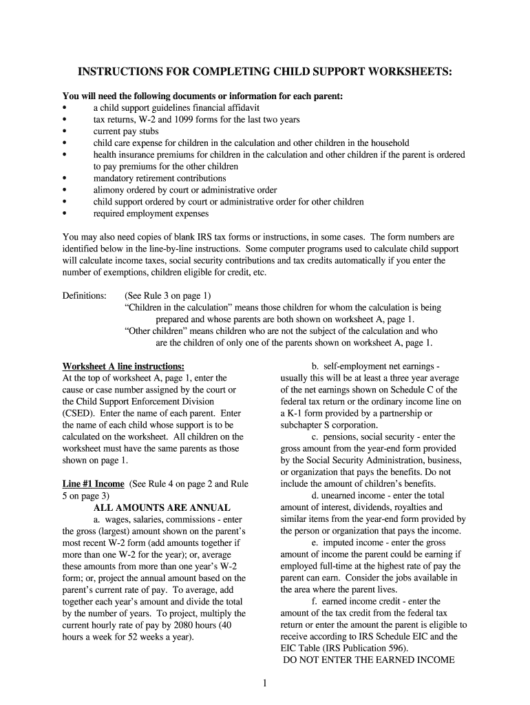 Department of Public Health and Human Services Child Support Enforcement DivisionInstructions for Completing Child Support Works  Form