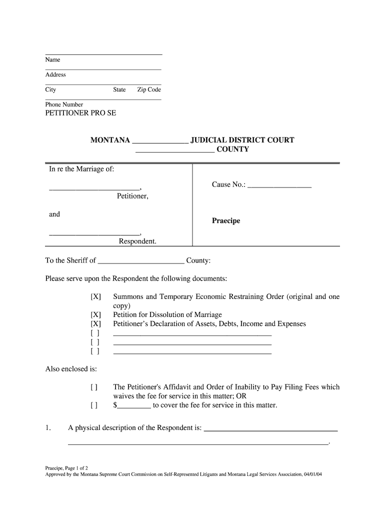 Please Serve Upon the Respondent the Following Documents  Form