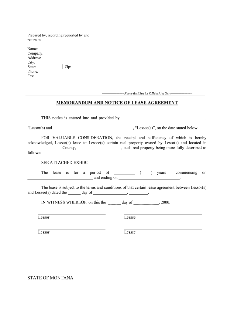Lessee Name and Address  Form