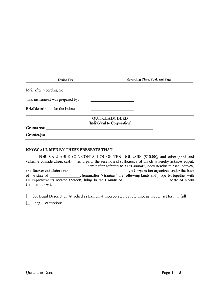 Nc General Warranty Deed pdfFiller  Form