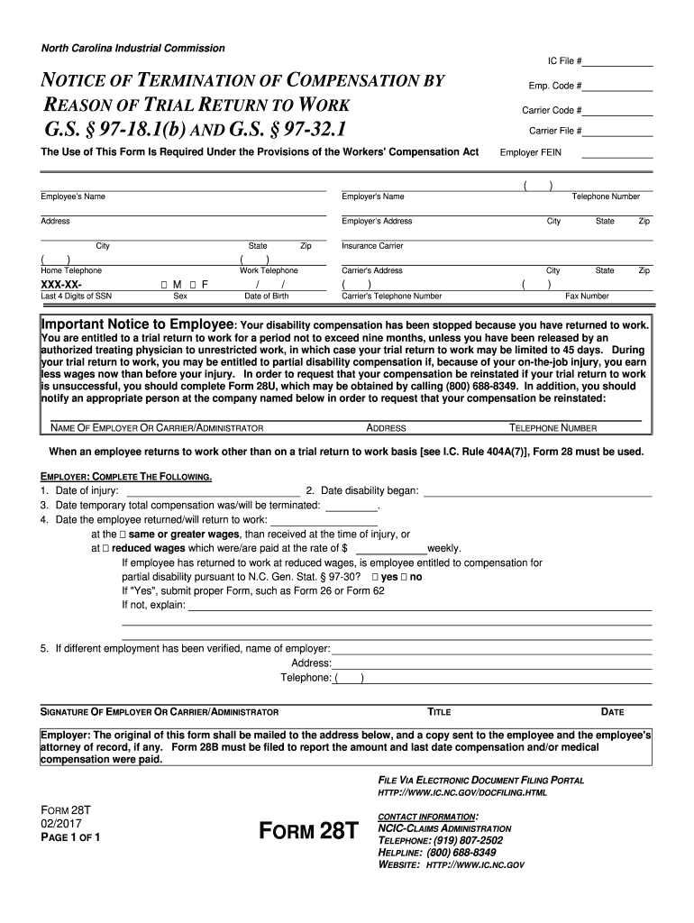 G S 97 18 1b and G S 97 32 1 NC Industrial  Form