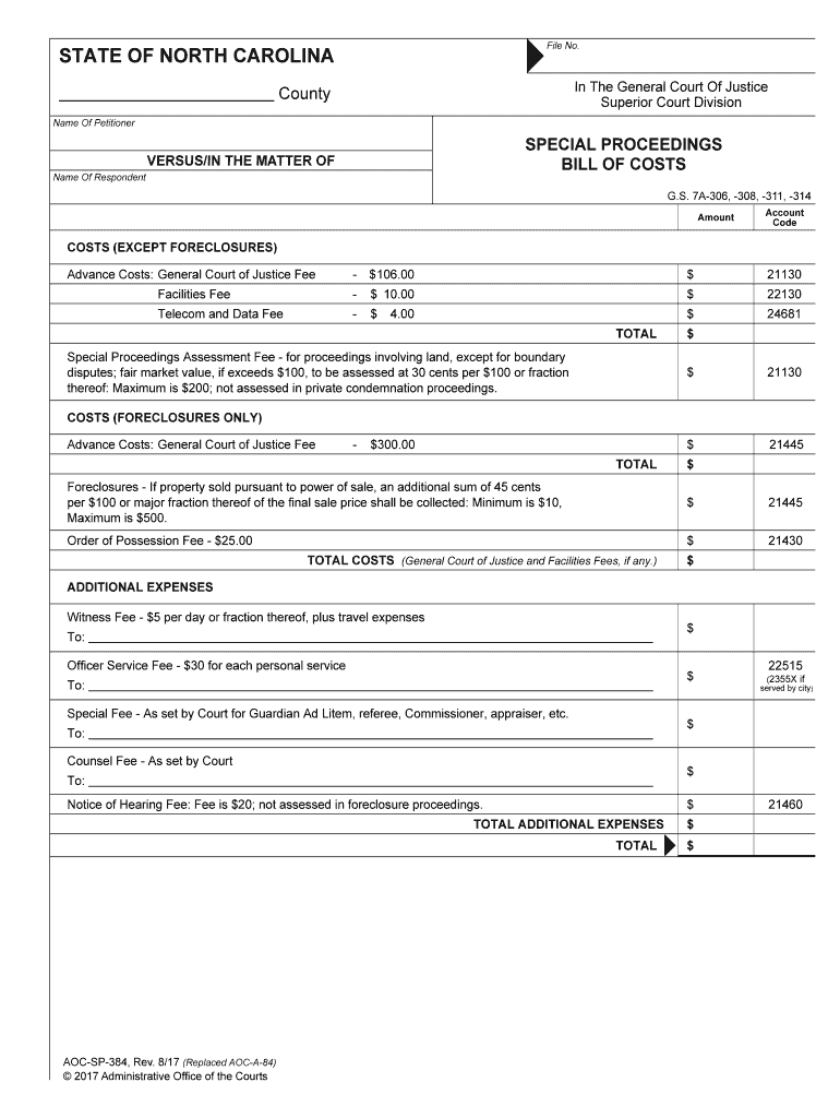 COURT COSTS and FEES CHART the Chart below Shows  Form