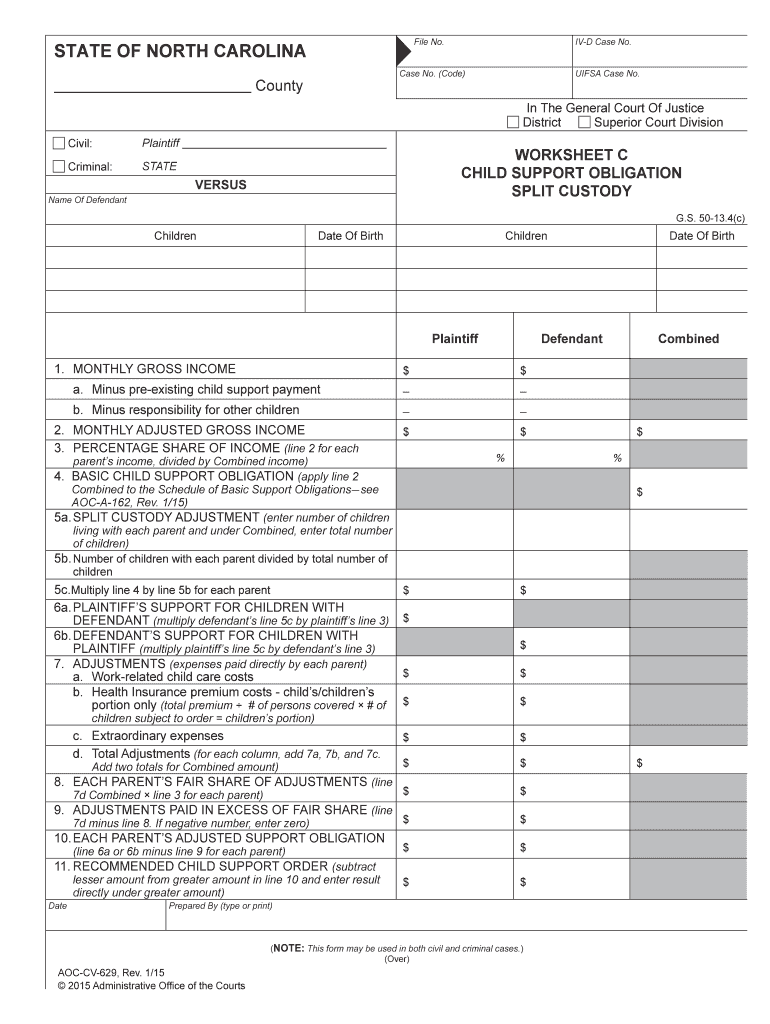 Minus Pre Existing Child Support Payment  Form