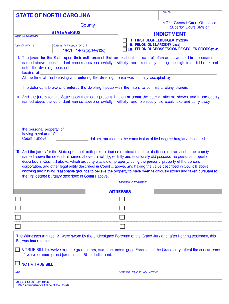 North Carolina Conditions of Release File No STATE of NORTH  Form