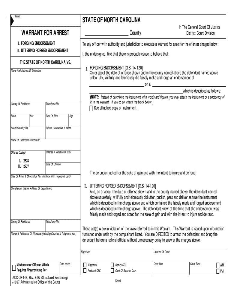 STATE of NORTH CAROLINA INDICTMENT  Form