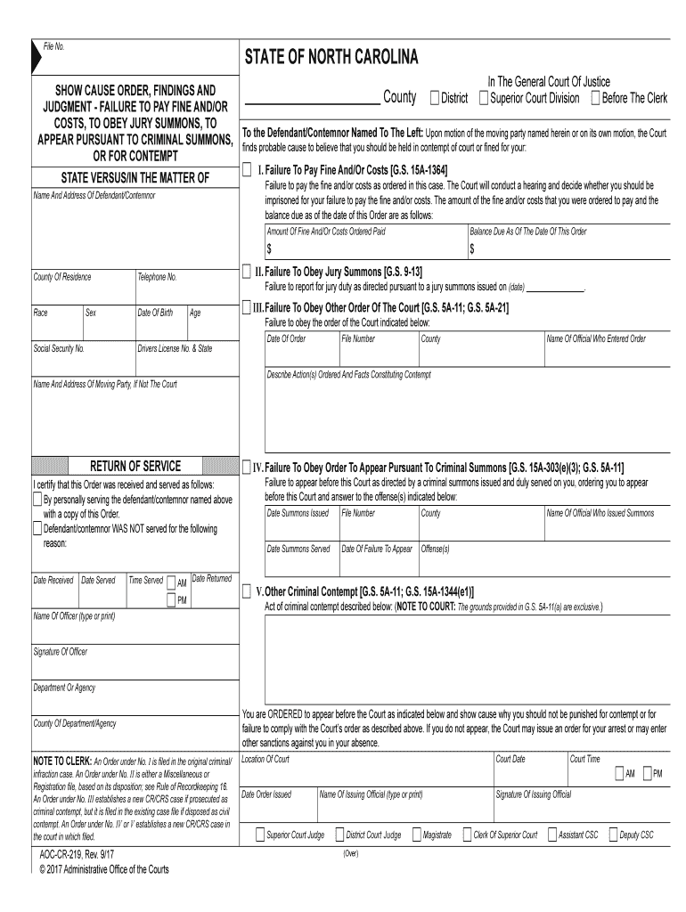 JUDGMENT FAILURE to PAY FINE ANDOR  Form