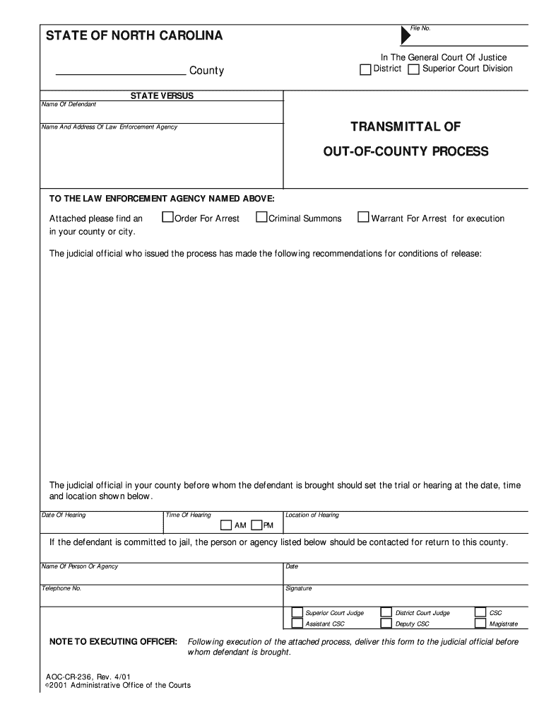 TRANSMITTAL of  Form