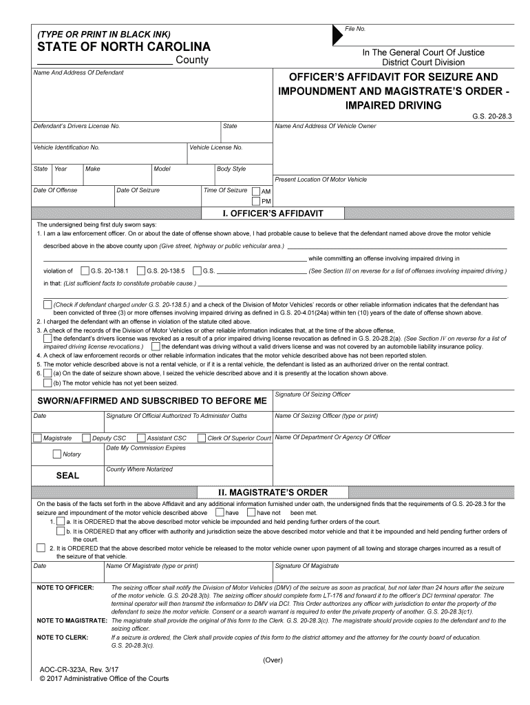 OFFICERS AFFIDAVIT for SEIZURE and  Form