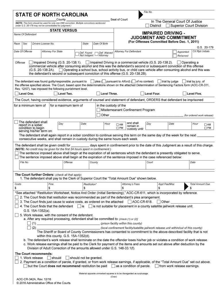 STATE of NORTH CAROLINA File No County NOTE in the  Form