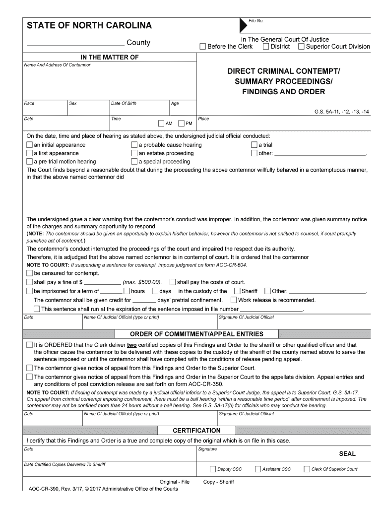 DIRECT CRIMINAL CONTEMPT  Form