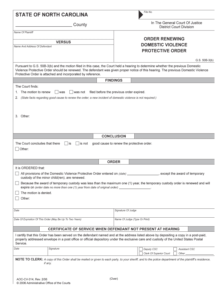 ORDER for ARREST STATE of NORTH CAROLINA in the General  Form