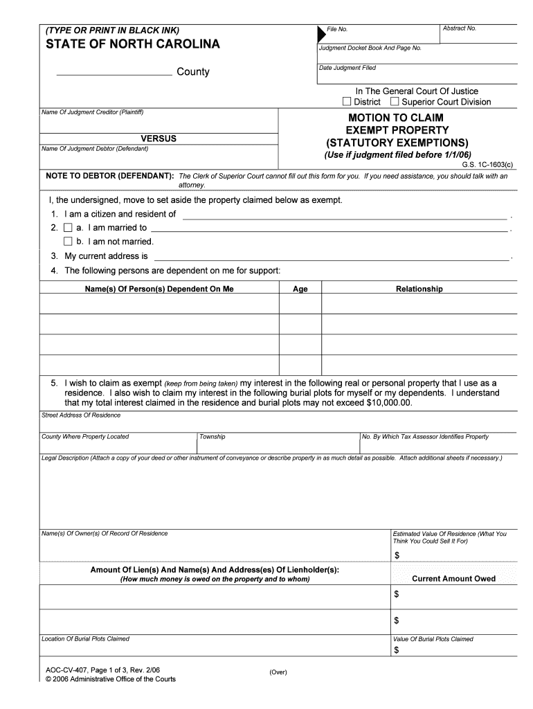 Name of Judgment Creditor Plaintiff  Form