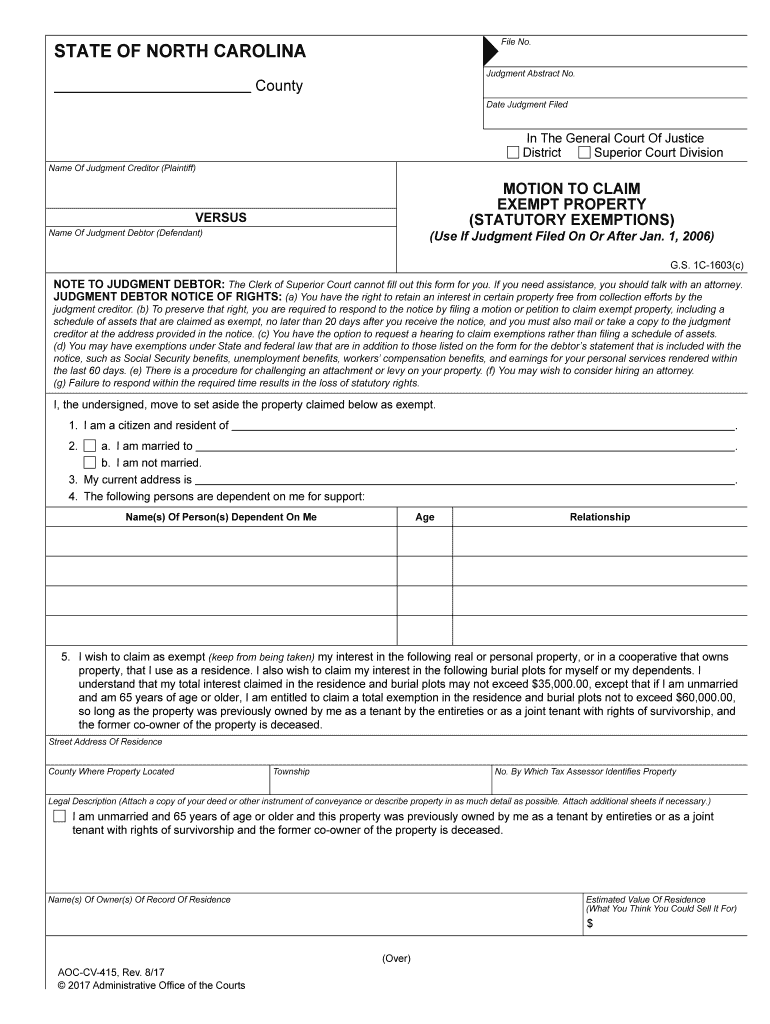 MOTION to CLAIM  Form