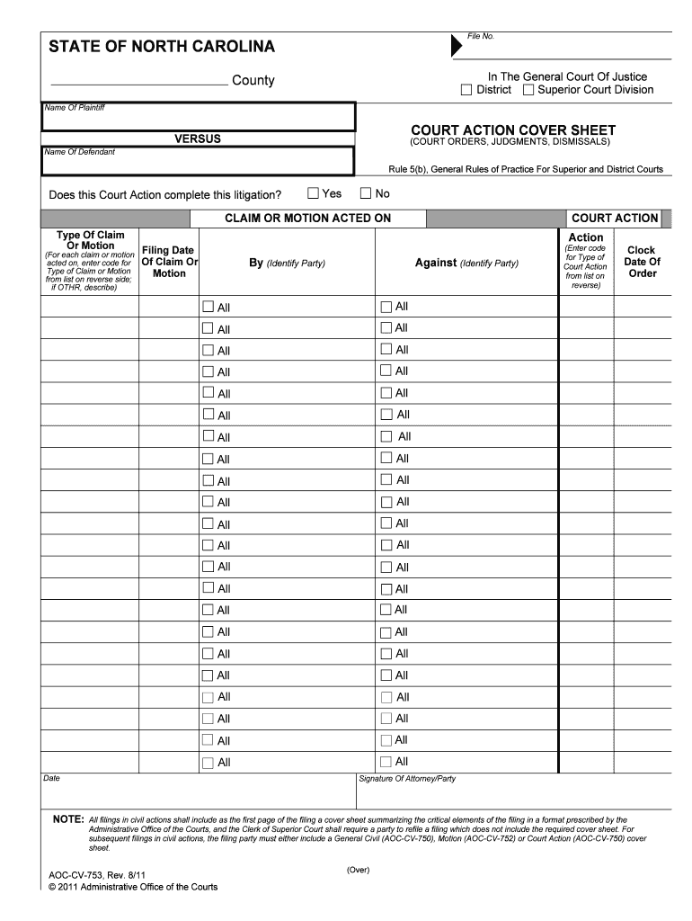 COURT ORDERS, JUDGMENTS, DISMISSALS  Form