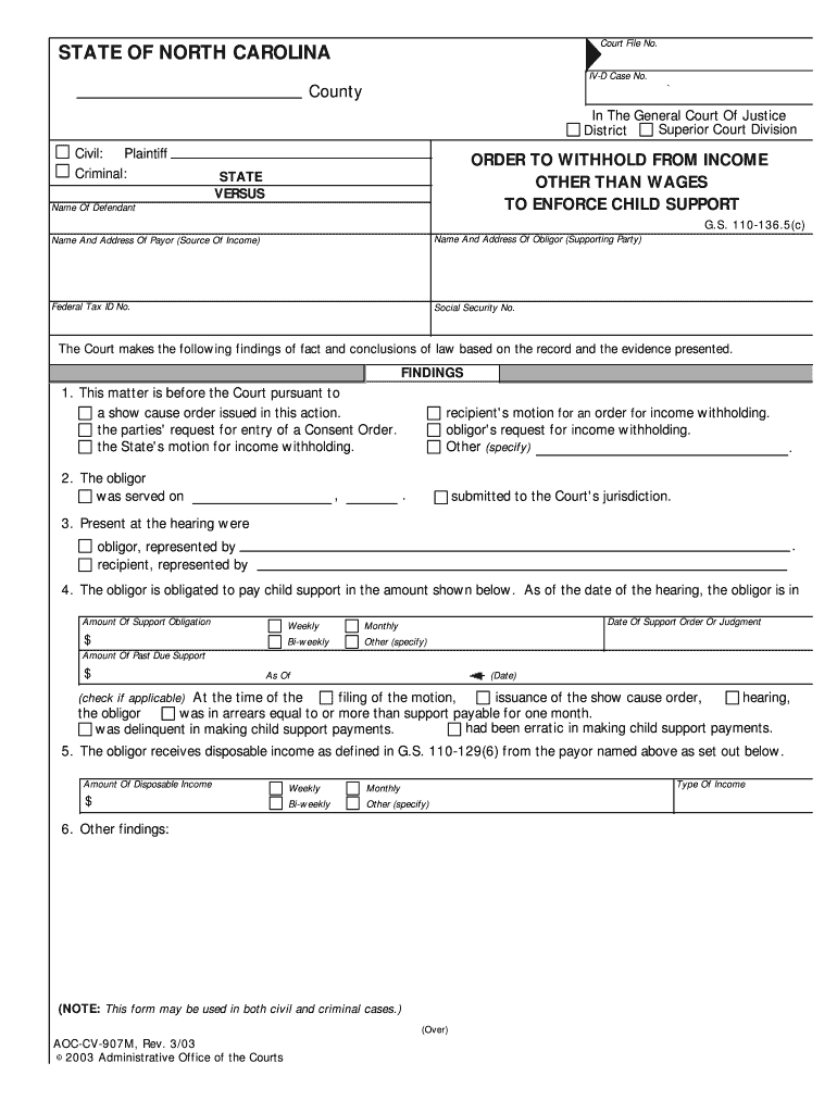 ORDER to WITHHOLD from INCOME  Form