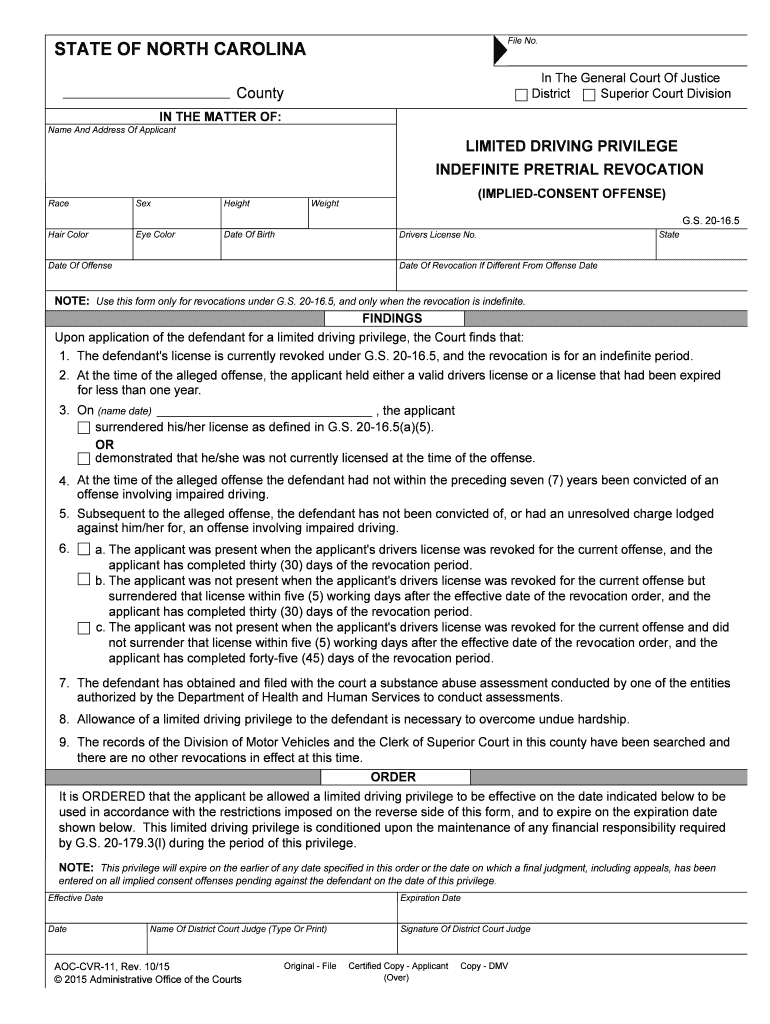 North Carolina Motor Vehicle Laws Fanney Law Office  Form
