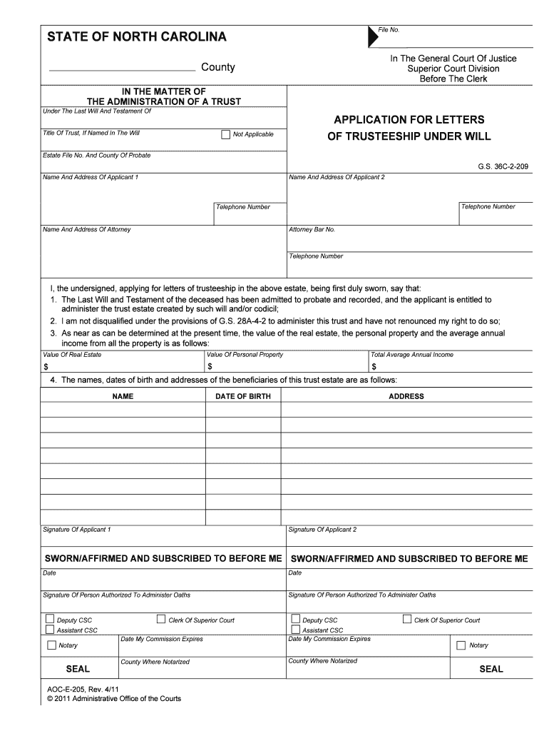 The ADMINISTRATION of a TRUST  Form