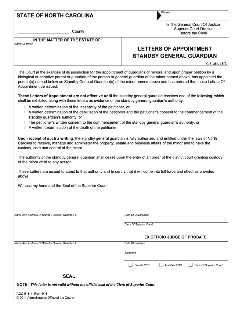 STANDBY GENERAL GUARDIAN  Form