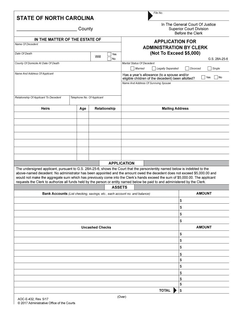 ADMINISTRATION by CLERK  Form