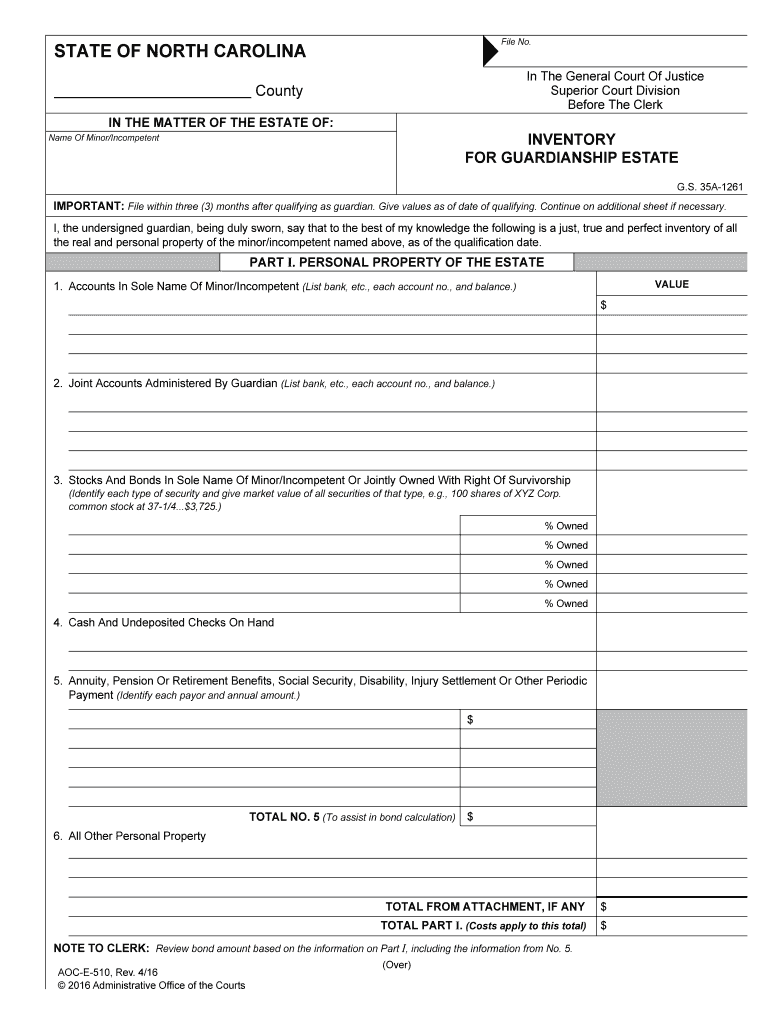 For GUARDIANSHIP ESTATE  Form