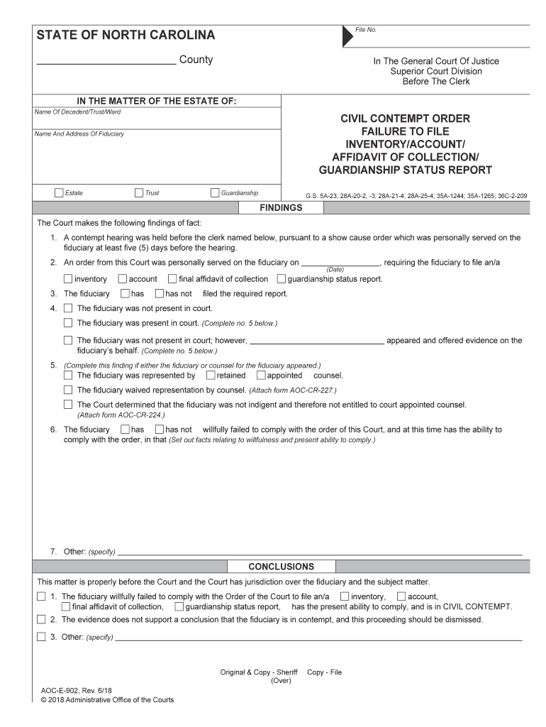 Judicial Responsibilities of the Clerk UNC School of Government  Form