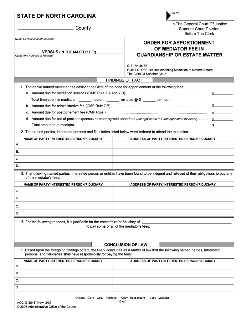 GuardianshipNorth Carolina Judicial Branch  Form