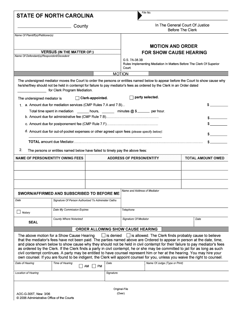 Order to Show Cause New York State Unified Court  Form