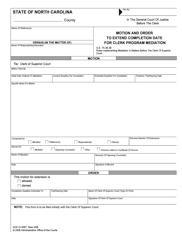 Wake CountyNorth Carolina Judicial Branch  Form