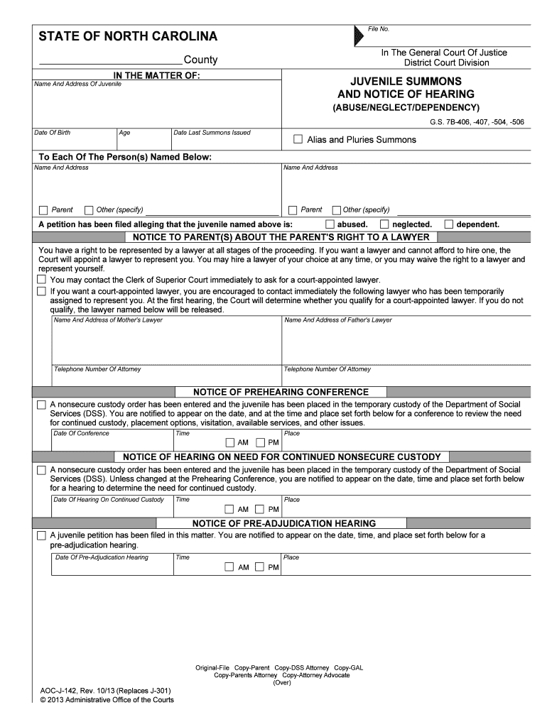 Date Last Summons Issued  Form