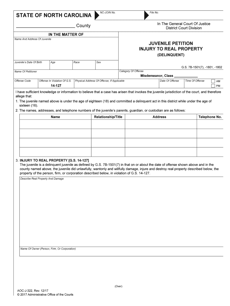 INJURY to REAL PROPERTY  Form