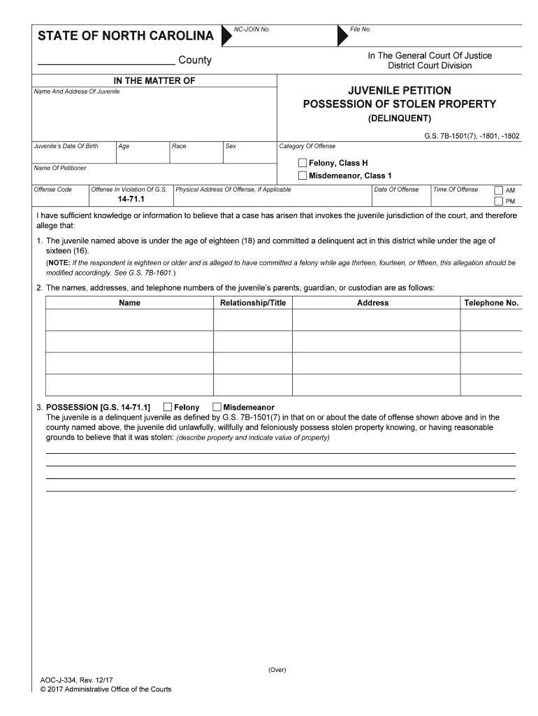 Fillable Online POSSESSION of STOLEN PROPERTY Fax Email  Form