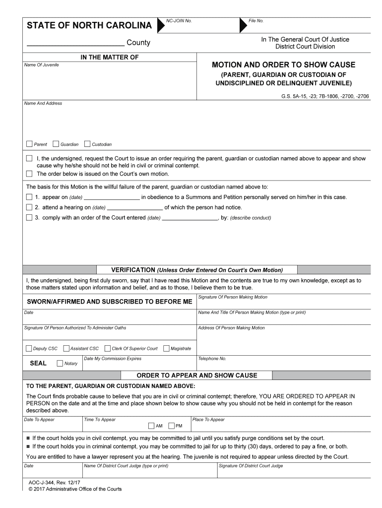 UNDISCIPLINED or DELINQUENT JUVENILE  Form