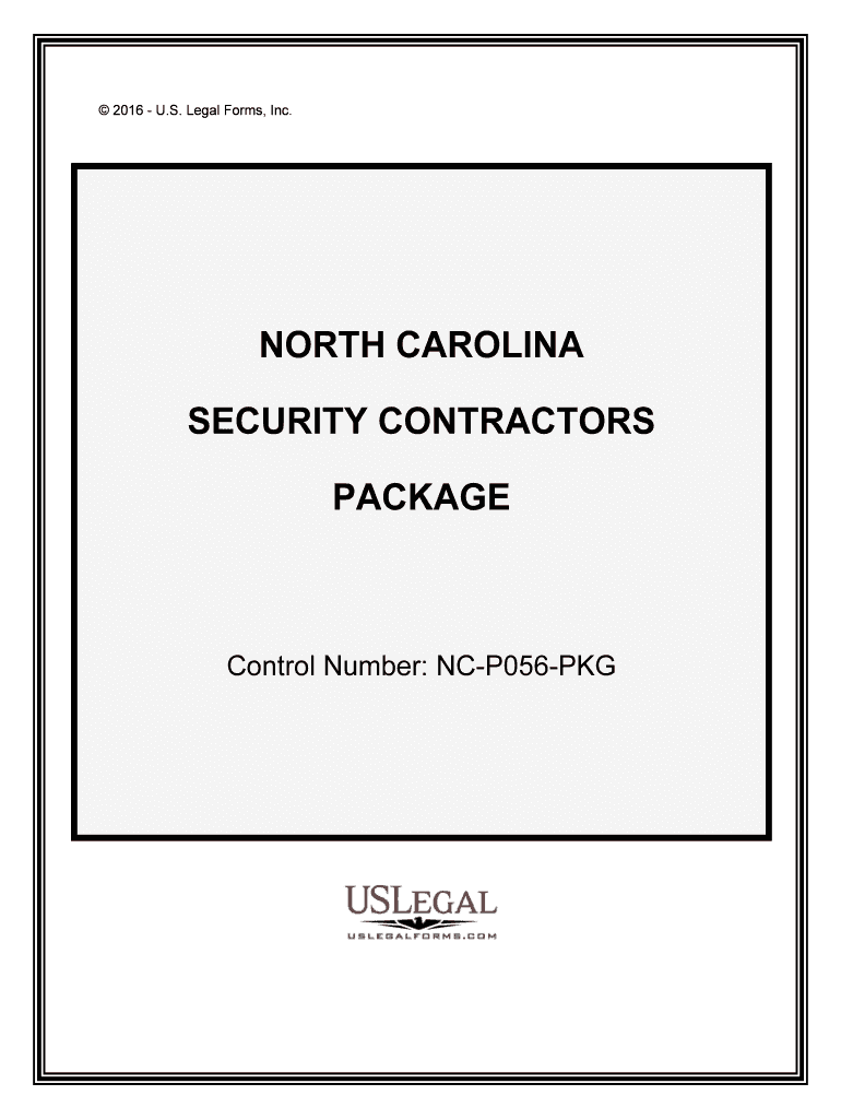 Control Number NC P056 PKG  Form