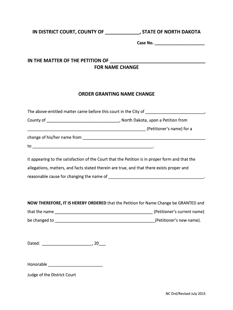 Instructions to Answer a Petition to Transfer a North  Form