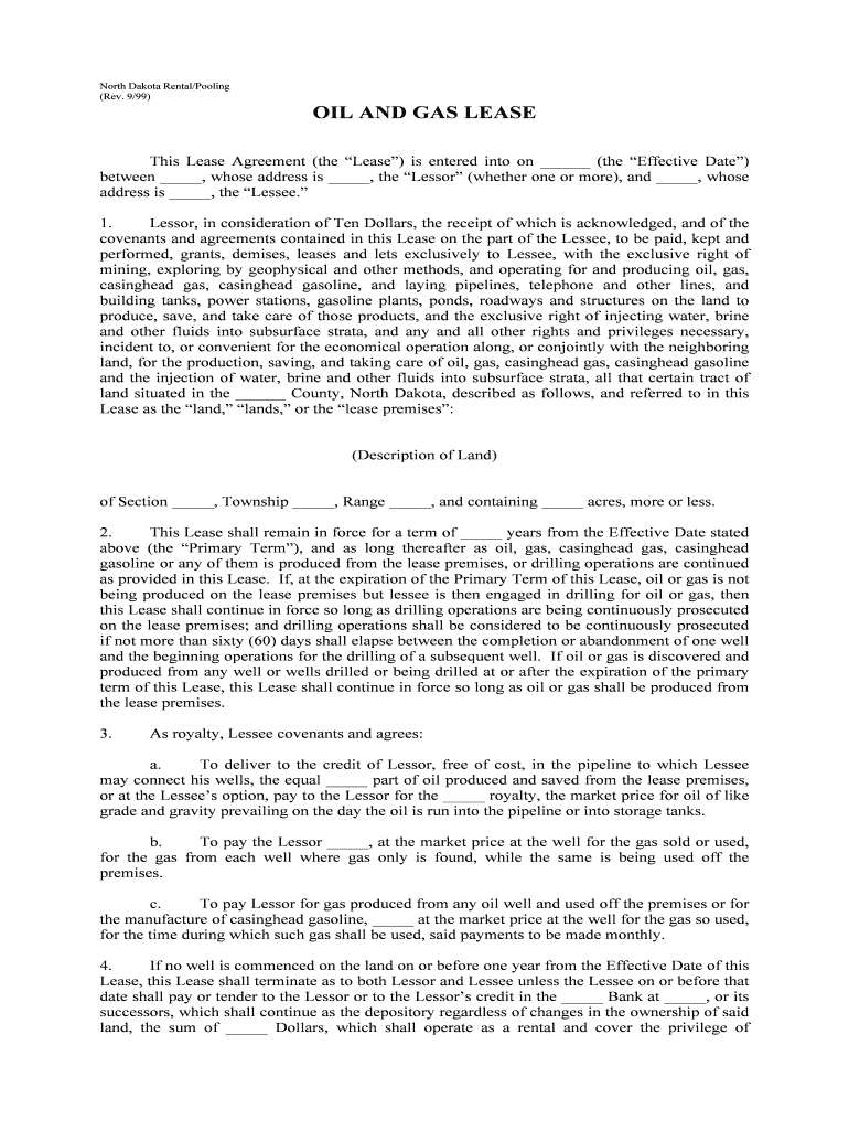 North Dakota RentalPooling  Form