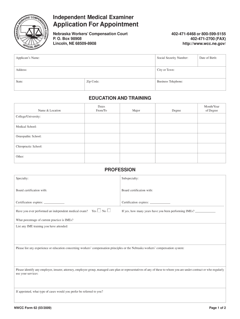 Request for Independent Medical Examiner 63 1Pdf Fpdf  Form