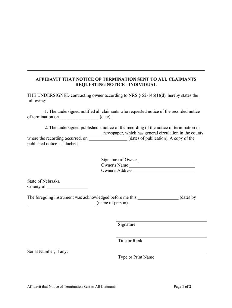 Notice of Termination of Notice of Commencement Orange  Form