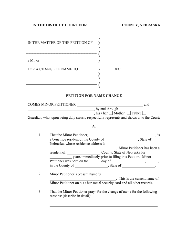 Nebraska Name Change Forms How to Change Your