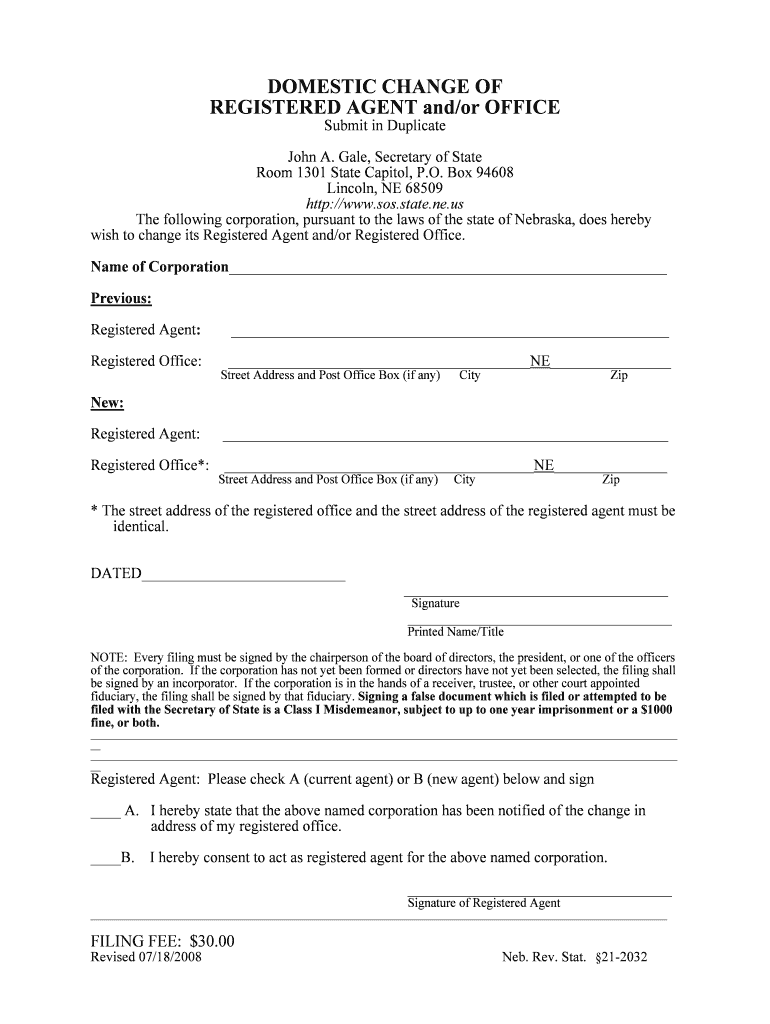 DOMESTIC CHANGE of  Form